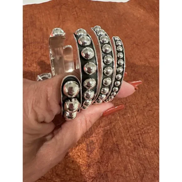 Handmade Sterling Silver Serenity Sphere Bracelets - Picture 7 of 8